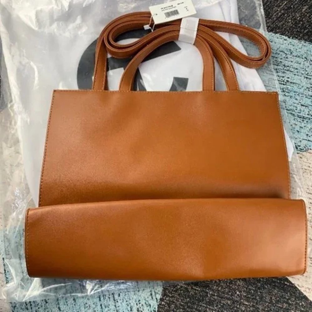 Telfar Medium Tan Shopping Bag - Picture 2 of 3